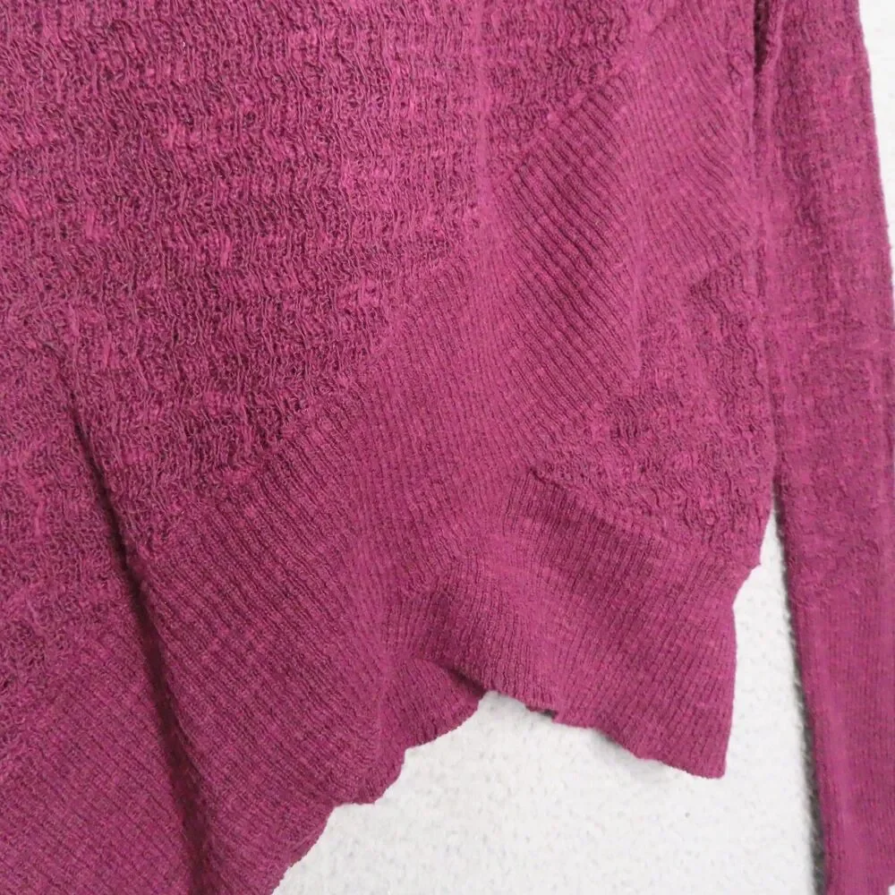 Free People Revolve Boho Wrap Sweater‎ Small Linen Blend Asymmetrical Hem Knit